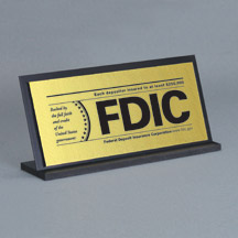 FDIC Countertop Sign with Backplate