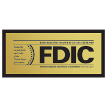 FDIC Wall Sign with Backplate Surface Print