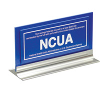 NCUA Counter Sign with Metal Base