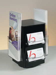 Rotating 4-Sided Business Card and Brochure Holder