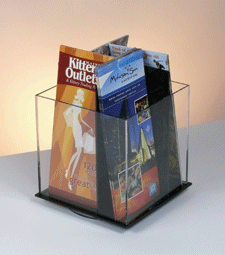 Rotating 4-Pocket Counter Brochure Holder
