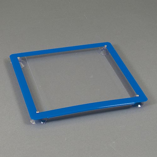 Acrylic Sign Holder Glass Mount With Blue Border Mfblouin