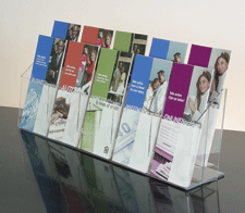 10-Pocket, 2-Tiered Clear Acrylic Counter Pamphlet Holder