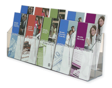 Clear Acrylic Wall Brochure Holder (10-Pocket, 2-Tiered)