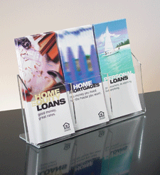 Acrylic Brochure Holder, 3-Pockets 1-Tier