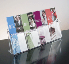 Acrylic Brochure Holder, 4-Pocket 1-Tier
