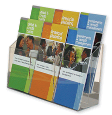 Clear Acrylic Wall Brochure Holder (6-Pocket, 2-Tiered)