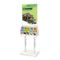 2-Sided Clear Acrylic Poster Stand w/ 10-Pocket Lit