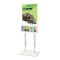 2-Sided Clear Acrylic Poster Stand w/ 5-Pocket Lit