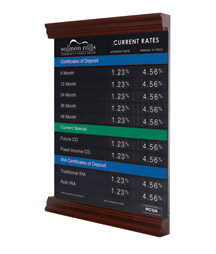 Traditional Hardwood Accent Wall Frame with 22w x 28h Rate Display