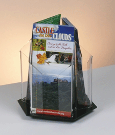 Rotating 3-Pocket Counter Brochure Holder