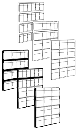 Wall  Adjustable Brochure Display Racks (12-24 Pockets)