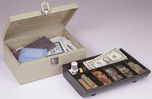 7-Compartment Cash Box with Locking Latch