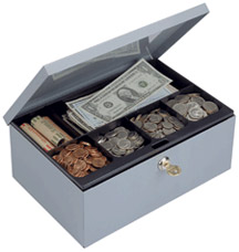 6-Compartment Cash Box with Security Lock