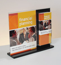 Black Acrylic Countertop Sign Holder with Brochure Pocket