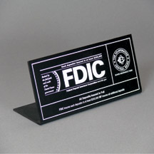 Countertop FDIC and SIF Sign 10w x 4 5