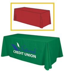 6ft Standard Polytwill Table Throw - 2 color imprint