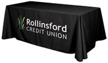 6ft Standard Polytwill Table Throw - Full color imprint