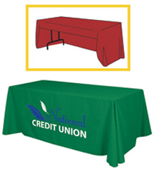 6ft Economy Polytwill Table Throw - 2 Color Imprint