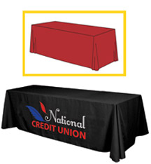8ft Standard Polytwill Table Throw - 3 color imprint