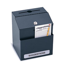 Black Steel Suggestion Box with Lock
