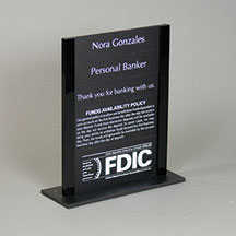 Contemporary Teller Information Sign for Counter - 7w x 11h