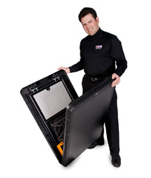 TranZibit Portable Trade Show Table with Black Skirt