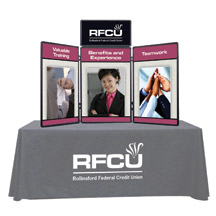 6ft Duo sided display w/ 2-Sided Velcro Fabric Panels