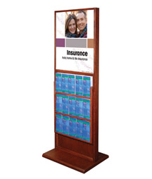 2-Sided Classic Floor Display w/ 15-Pocket Brochure Holder