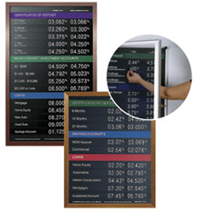 Wood Swing-Open Wall Frame for Rate Displays