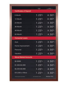 Wood Swing-Open Wall Frame for Rate Displays