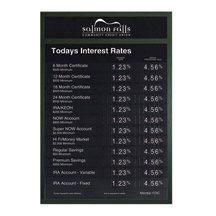 COMBO - Black Wall Frame with 22x28 Total Account Rate Display