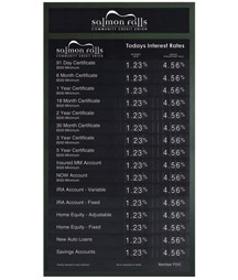 COMBO - Black Wall Frame with 22w x 36h Total Account Rate Display