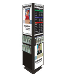 3-Sided Contemporary Metal Kiosk with Printed Headers