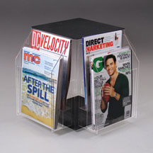 Rotating Clear 8-Pocket Countertop Magazine Rack