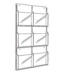 Clear Plastic Display, 6-Pockets for 8.5x11