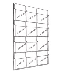 Clear Plastic Display, 12-Pockets for 8.5x11