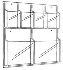 Clear Plastic Display, (4) 4x9, (2) 8.5 x 11