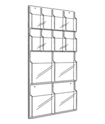 Clear Plastic Display, (8) 4x9, (4) 8.5 x 11