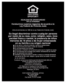 Equal Housing Opportunity SPANISH - 11w x 14h Magnetic