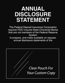 Annual Disclosure Statement (FDIC - Non-Federal Reserve) - 11w x 14h Magnetic