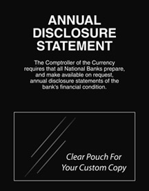 Annual Disclosure Statement (Comptroller of Currency) - 11w x 14h Magnetic