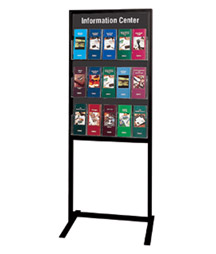2-Sided Black Aluminum Floor Brochure Rack