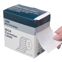 MICR Correction Labels