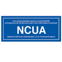 2-Sided Interior NCUA Window Decal - 7w x 3h