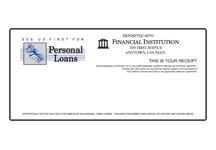 Personal Loans (Conventional Style) Teller Receipt