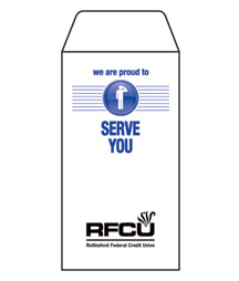 Proud to Serve You (Button) 1-Color Drive-Up Envelopes
