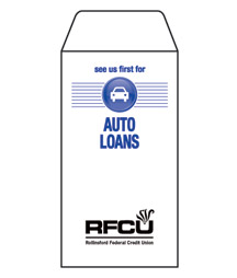 Auto Loans (Button) 1-Color Drive-Up Envelopes