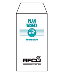 Plan Wisely (Button) 1-Color Drive-Up Envelopes