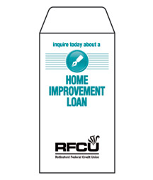 Home Improvement Loan (Button) 1-Color Drive-Up Envelopes